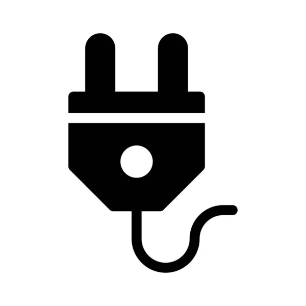 Connecteur Vecteur Glyphe Icône Plate — Image vectorielle