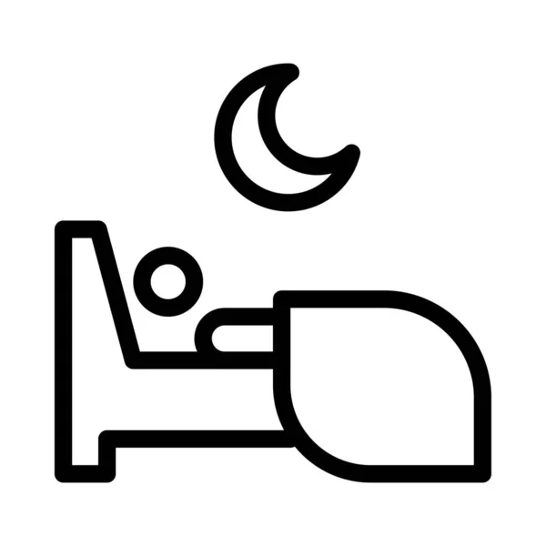 Bed Vector Thin Line Icon — Stock Vector