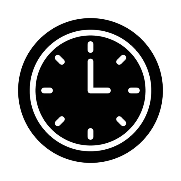 Ρολόι Διάνυσμα Glyph Επίπεδη Εικονίδιο — Διανυσματικό Αρχείο