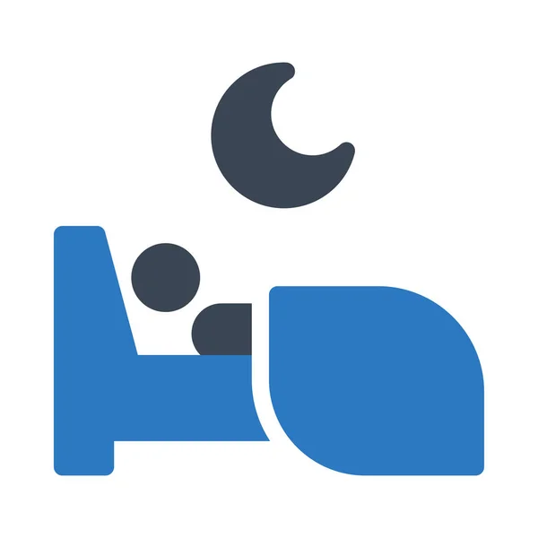 Bed Vector Glyph Color Icon — Stock Vector