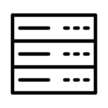 veritabanı vektörü ince çizgi simgesi 