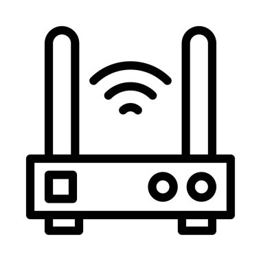 modem vektörü ince çizgi simgesi 