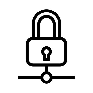 vektör ince çizgi simgesini kilitle 