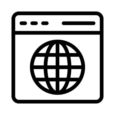 tarayıcı vektörü ince çizgi simgesi 