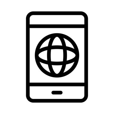 tarayıcı vektörü ince çizgi simgesi 