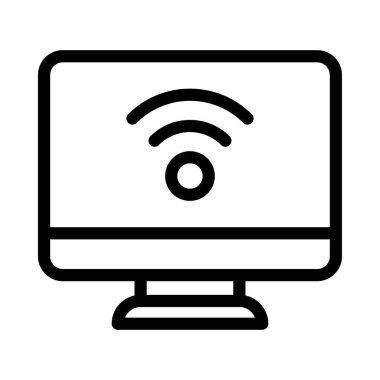 Sinyal vektörü ince çizgi simgesi 