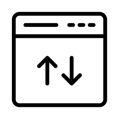 tarayıcı vektörü ince çizgi simgesi 