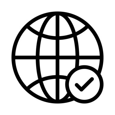 dünya vektör ince çizgi simgesi 