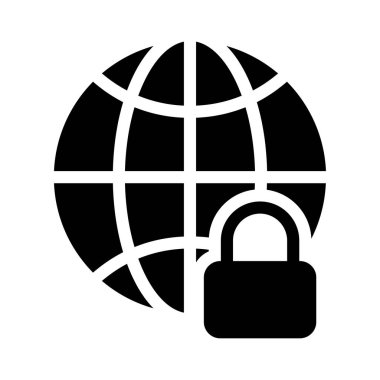 vektör düz simgesini kilitle 