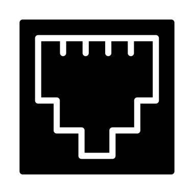 port vektör glyph düz simgesi 