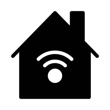 ev vektörü glyph düz simgesi 