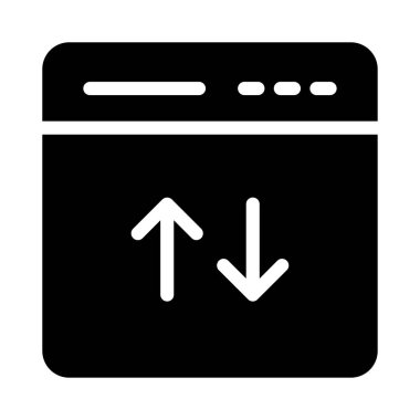 tarayıcı vektörü glyph düz simgesi 