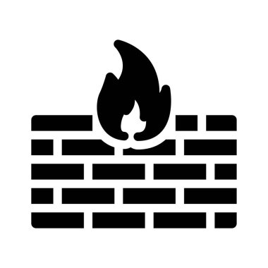 Güvenlik vektörü glyph düz simgesi 