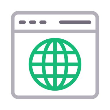 tarayıcı vektör renk çizgisi simgesi 