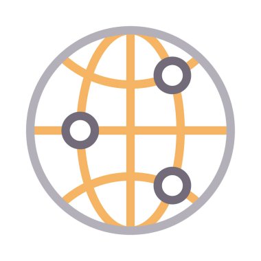 ağ vektörü renk çizgisi simgesi 