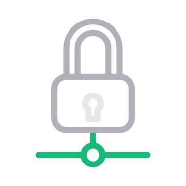 vektör renk çizgi simgesini kilitle 