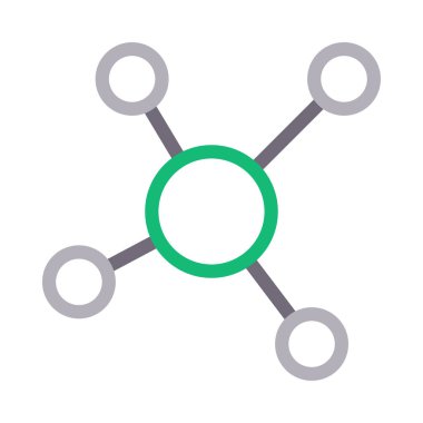 bağlantı vektörü renk çizgisi simgesi 