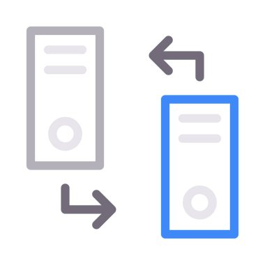 veri transferi vektör renk çizgisi simgesi 