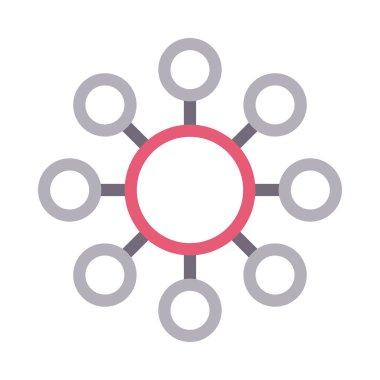 bağlantı vektörü renk çizgisi simgesi 