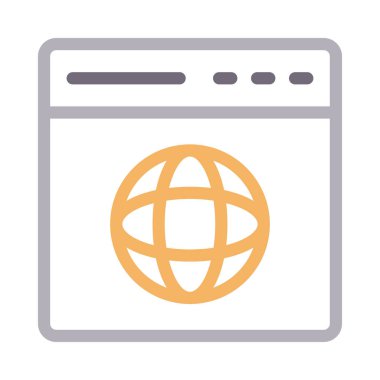 internet vektör renk çizgisi simgesi 