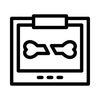 kemik vektörü ince çizgi simgesi 