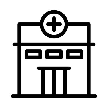 Hastane vektörü ince çizgi simgesi 