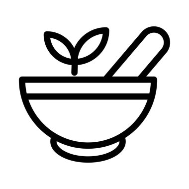 pestle vektör ince çizgi simgesi 