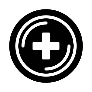 Artı vektör glyph düz simgesi 