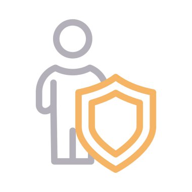 Koruma vektörü renk çizgisi simgesi 