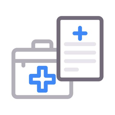 tıbbi kutu vektör renk çizgisi simgesi 