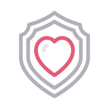 kalkan vektör renk çizgisi simgesi 