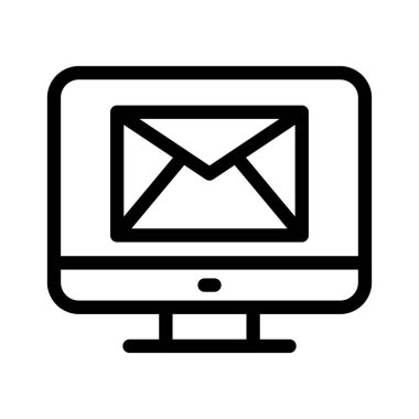 mesaj vektörü ince çizgi simgesi 