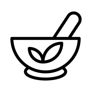 pestle vektör ince çizgi simgesi 