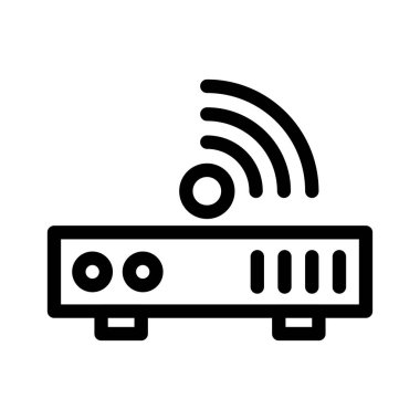 modem vektörü ince çizgi simgesi 