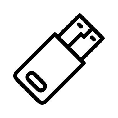 Usb vektör ince çizgi simgesi 