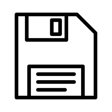 Disket vektör ince çizgi simgesi 