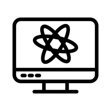 atom vektörü ince çizgi simgesi 