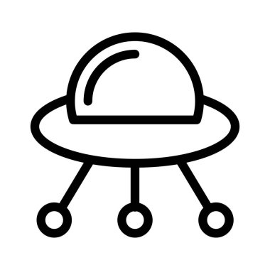 Ufo vektör ince çizgi simgesi 