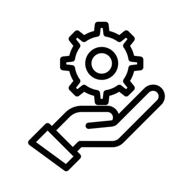 dişli vektör ince çizgi simgesi 