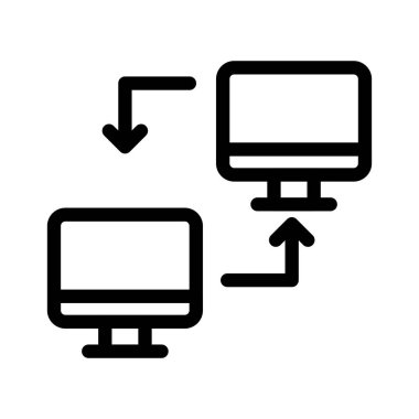 dosya paylaşım vektörü ince çizgi simgesi 