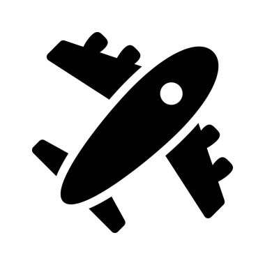 uçuş vektörü glyph düz simgesi 