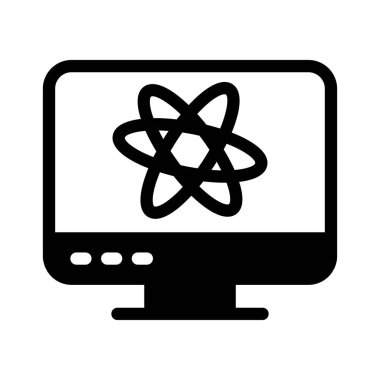 atom vektörü düz simgesi 