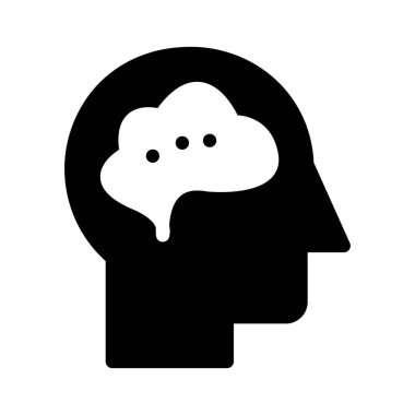 baş vektör glyph düz simgesi 