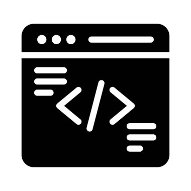 programlama vektörü simgesi düz simgesi 