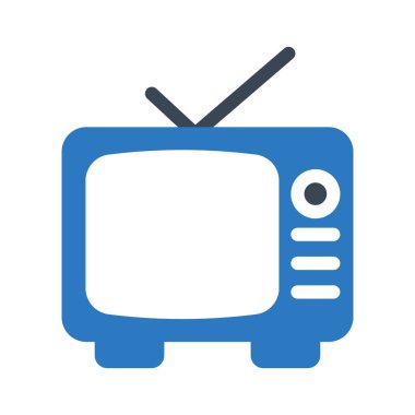 televizyon vektörü renk simgesi 
