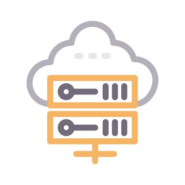 veritabanı vektör renk çizgisi simgesi 