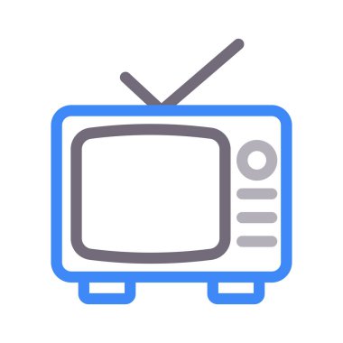 Televizyon vektörü renk çizgisi simgesi 