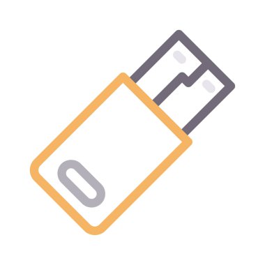 Usb vektör renk çizgisi simgesi 