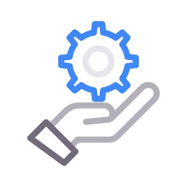 dişli vektör renk çizgisi simgesi 