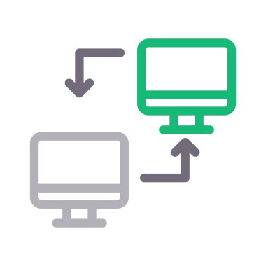 dosya paylaşım vektörü renk çizgisi simgesi 